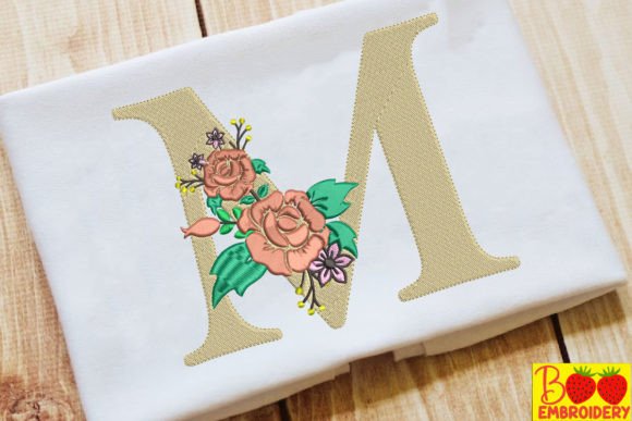 Letter M and Flower Embroidery Design Review