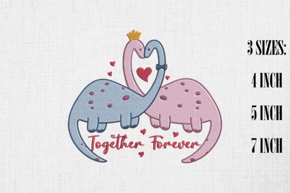 Together Forever Couple Dinosaur Embroidery Review